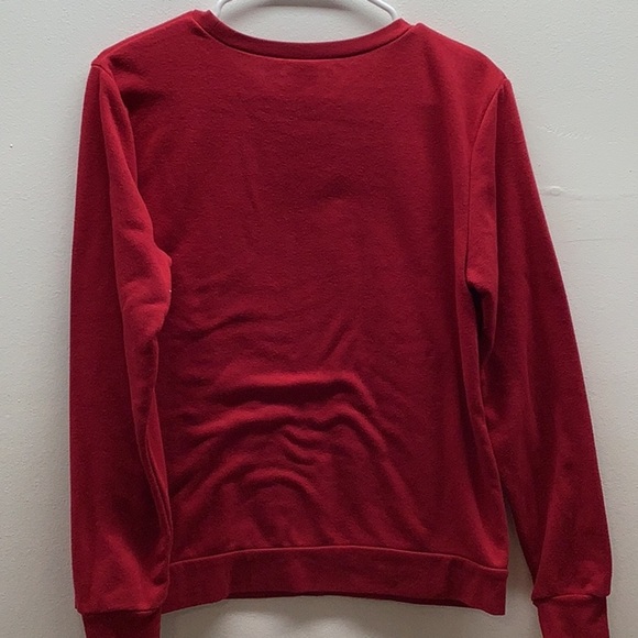 North Pole Size Small Secret Elf Red Crewneck Sweatshirt. Preloved - Picture 4 of 5